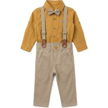 Teryy Erkek Çocuk Bayramlık Papyonlu Askılı Pantolon Takım Pamuklu Özel Gün Kombini 1-4 Yaş