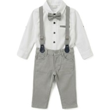 Teryy Erkek Çocuk Bayramlık Papyonlu Askılı Pantolon Takım Pamuklu Özel Gün Kombini 1-4 Yaş