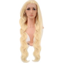 Gerçek Front Lace Dalgalı Platin Tül Peruk / 85/90CM