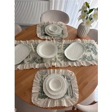 Nurgita Home Fırfırlı Fistolu Ingiliz Köylüler & Fransız Köylüler Duck Keten Runner &masa Örtüsü (40X130 Cm)