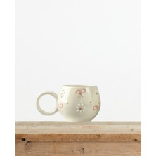 Cihania Store Pembe Kurdele & Papatya Kabartmalı Kahve ve Çay Fincanı