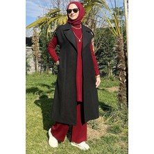 Rabia Şamlı Apoletli Siyah Yelek