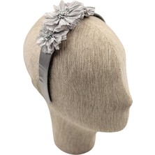 Zelice Tasarım Çiçek Güzeli Model Taç Gri