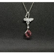 Lunel Silver Küp Sarkaçlı Zarif Gümüş Kelebek Kolye Kadın Kolye (5,83 Gr.)