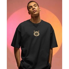 Muhtar Store Erkek Siyam Kedi Baskılı Oversize Tişört – Minimal Siamese Cat Tasarım