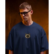 Muhtar Store Erkek Siyam Kedi Baskılı Oversize Tişört – Minimal Siamese Cat Tasarım