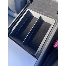 Morpiko Tesla Model Y (Juniper) Kol Dayama Kolçak Içi Düzenleyici Çekmece Süet Kaplı