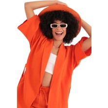 Zemira Home Rahat Kesim Kimono Üst - Turuncu
