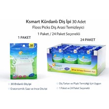 Marmara Qumasch Ksmart Kürdanlı Diş Ipi 30 Adet Floss Picks Diş Arası Temizleyici