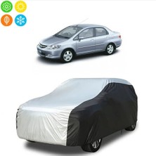 AUTOES Honda City 2006 Model Uyumlu Araba Brandası Oto Branda Gri-Siyah