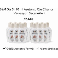 Marmara Qumasch B&amp;m Oje Sil 70 ml Asetonlu Oje Çıkarıcı Güçlü Formül 12 Adet