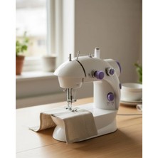 Zemira Home Pedallı Mini Dikiş Makinesi Çift Makara Kilitli Dikiş