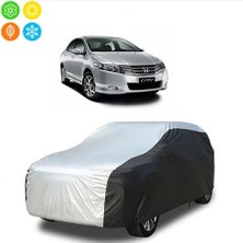 AUTOES Honda City 2010 Model Uyumlu Araba Brandası Oto Branda Gri-Siyah