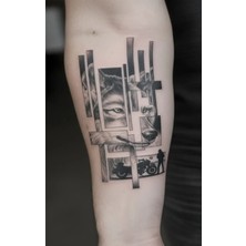 Tattoo Gerçekçi Tilki ve Motorsiklet Model Geçici Kol Bacak Geçici Sticker Yapıştırma Dövme