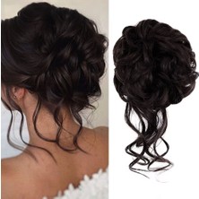 Lı Lastikli Kuyruklu Topuz Toka / Koyu Kestane