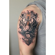 Tattoo Gerçekçi Kaplan Realistic  Model Geçici Kol Bacak Geçici Sticker Yapıştırma Dövme