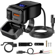 Multizone USB Type-C Hızlı Şarj Soketi Portu Aparatı Su Geçirmez Motosiklet Tekne Karavan Akü Koruma