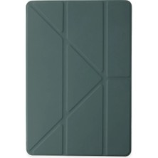 Zemira Home Newface iPad Pro 12.9 (2021) Kılıf Kalemlikli Mars Tablet Kılıfı - Koyu Yeşil