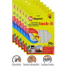 Artlantis Hamur Yapıştırıcı Tack-It 50GR 6 Paket Fixpoint 65 Parça Macun Sakız Yapıştırıcı Takıt Çerçeve Afiş Duvar Iz Bırakmaz