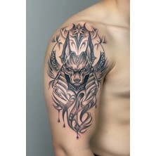 Tattoo Gerçekçi Anubis Model Geçici Kol Bacak Geçici Sticker Yapıştırma Dövme