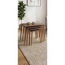 4'lü Zigon Sehpa Hurma Serisi Oval Mdf