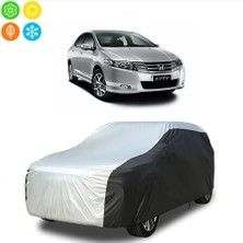 AUTOES Honda City 2009 Model Uyumlu Araba Brandası Oto Branda Gri-Siyah