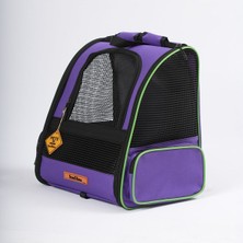 Missidea Brave Paws Piramit Model Fileli Kedi ve Köpek Taşıma Çantası Mor