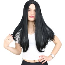 Fiber Sen Uzun Düz Peruk / Siyah