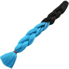 Dua Giyim Afrika Örgülük Sen Ombreli 100 Gr. / Siyah / Turkuaz Mavi