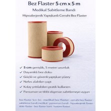 Dukkanıum Bez Flaster 5 cm x 5 M Medikal Sabitleme Bandı Hipoalerjenik Yapışkanlı Cerrahi Bez Flaster