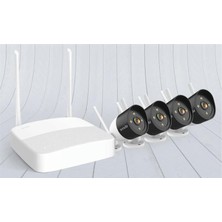 Zemira Home Tenda K4W-3TC 4 Kanal Nvr Kayıt Cihazı + 4 Adet Outdor Ip Wifi Bullet Kamera Set