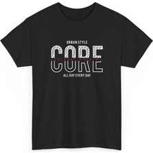 Tişört Kodu Code Core Urban Style Regular Fit Erkek Tişört – Modern Grafik Tasarımlı Streetwear Tişört