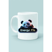 Olympus Plus Yorgun Panda Energy %1 Moddo Tasarım Baskılı Beyaz Klasik Kupa Bardak