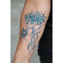 Tattoo Gerçekçi Renkli Lotus Çiçek Model Geçici Kol Bacak Geçici Sticker Yapıştırma Dövme