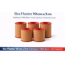 Dukkanıum Bez Flaster 10 cm x 5 M Sabitleyici Tıbbi Bant Kahverengi Bez Flaster Güçlü Yapışkanlı 5 Adet