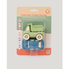 Kiddico Toys Lc Sevimli Minik Taşıtlar Kamyon ve Araba-Yeşil-Turkuaz