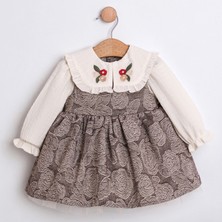 Cumino Çiçek Nakışlı Kız Çocuk Elbise