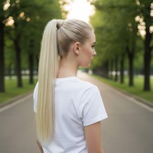 Dua Giyim Bağlamalı Düz At Kuyruğu / Platin