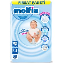 AyrStore Bebek Bezi Fırsat Paketi 3 Beden 4-9 kg 68 Adet