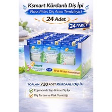 Dukkanıum Ksmart Kürdanlı Diş Ipi 30 Adet Floss Picks Diş Arası Temizleyici 24 Paket