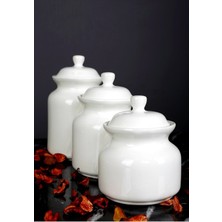 Leylart 3'lu Lüks Çay Şeker Tuz Saklama Kavanozu