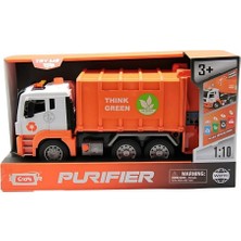 Kiddico Toys Sesli ve Pilli Çöp Kamyonu Turuncu
