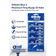 Dukkanıum Jilet Blue 2 Maximum Tıraş Bıçağı 10 Adet Çift Bıçaklı Kullan At Erkek Tıraş Jileti