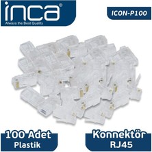 Dukkanıum Inca ICON-P100 Cat6 Rj-45 Plastik 100LÜ Konnektör