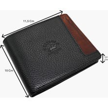 Westpolo Hakiki Deri Kağıt Para ve Bol Kart Bölmeli Slim Unisex Cüzdan - Siyah-G2 Taba