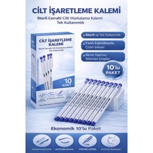 Dukkanıum Cilt Işaretleme Kalemi Steril Cerrahi Marker Kalem 10 Adet