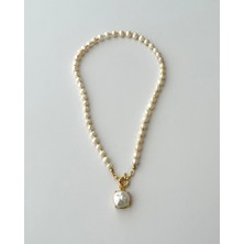 Eyla Collection Aren Şık Tasarım Hakiki Inci Kolye - 60 cm