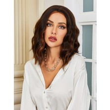 Kahverengi / Karamel Röfleli Küt Tül Peruk