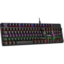 Marmara Qumasch Everest Lumos Kb-Mk1 Q Trk USB Mekanik Switch Raınbow Red Swıtch Mekanık Hıslı Gamıng Klavye