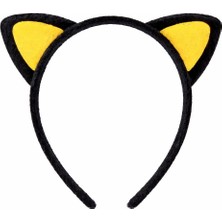 LTG Nova Peluş Kulak Taç Sarı Siyah – Çocuk Parti &amp; Kostüm Tacı